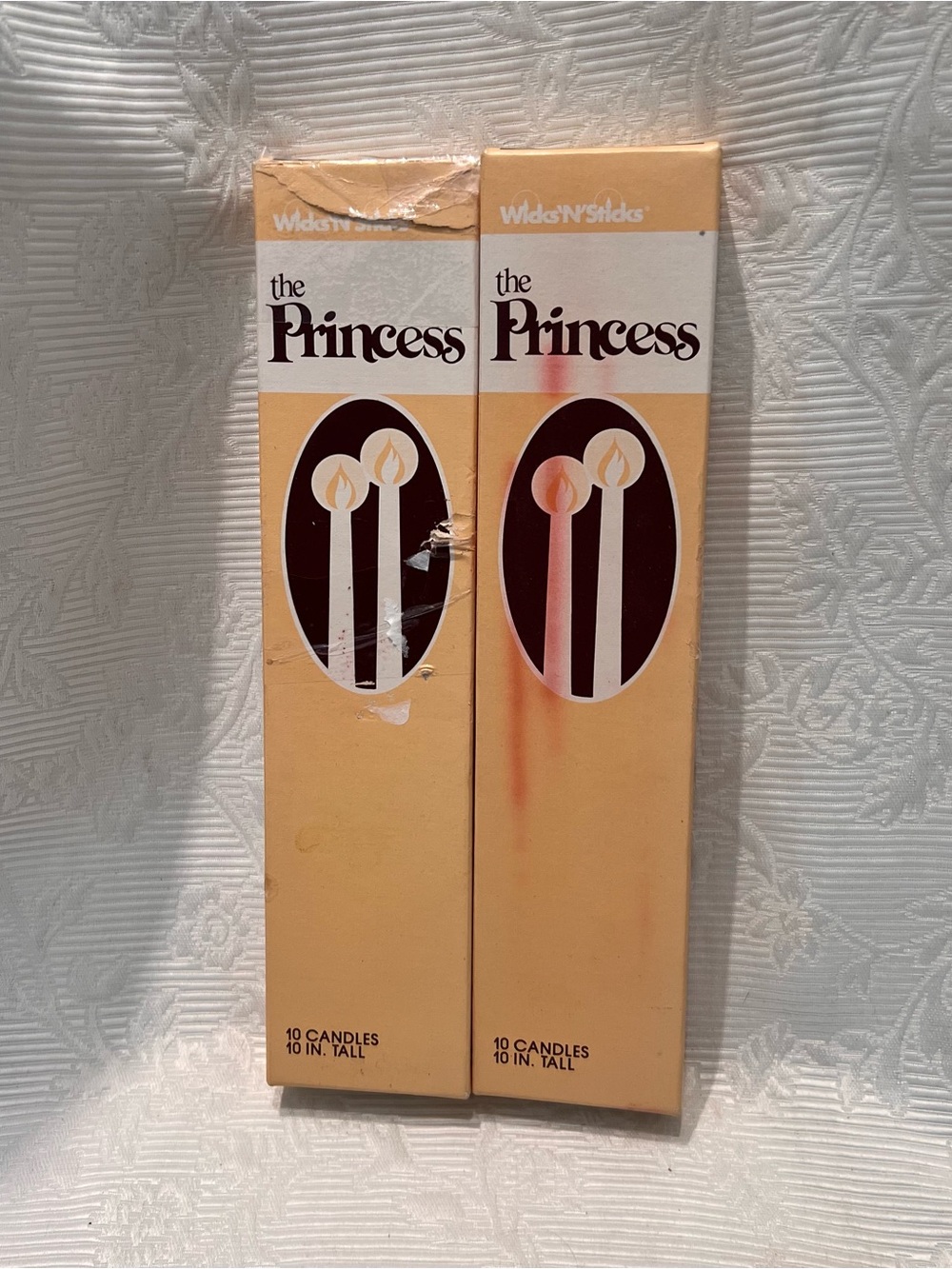 Vintage Wicks 'N Sticks Princess Tapers 10" Candles Cranberry
Red 1/2" Holder